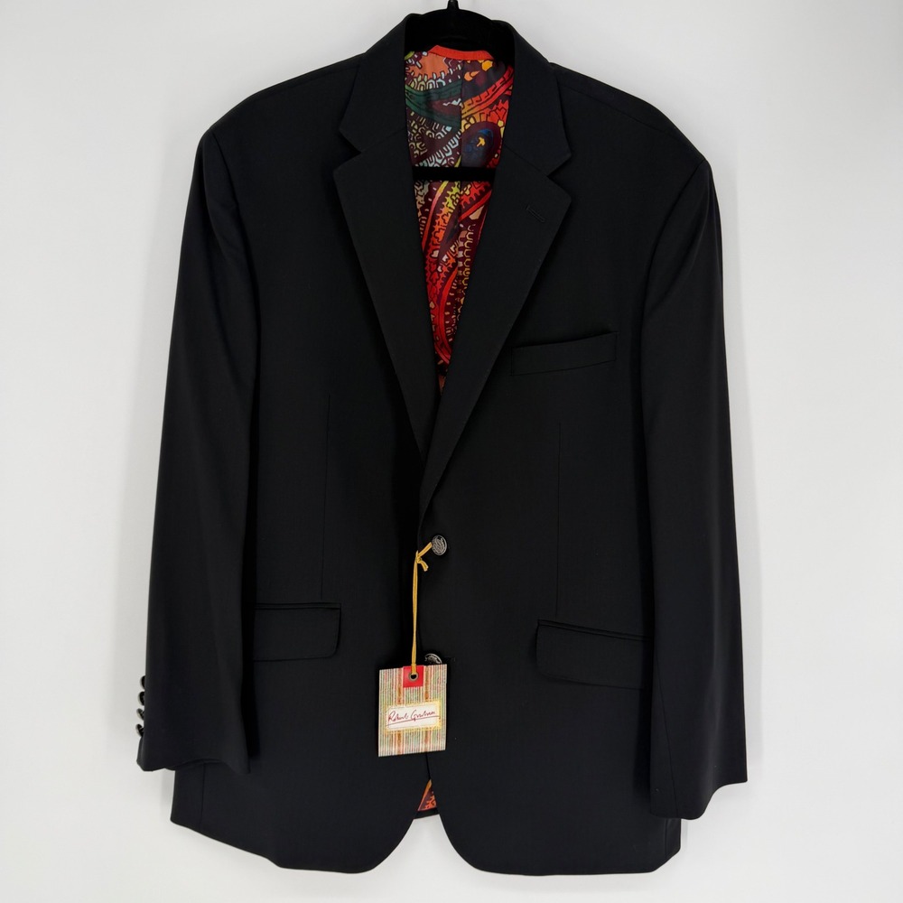 ROBERT GRAHAM DEXTER-BASIC BLAZER WOOL NWT 42 MODERN LUXURY VIBRANT PAISLEY